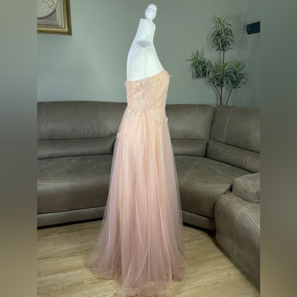 NWT Zac Posen Blush Floral Appliqué Tulle Gown Sz 6 Formal Holiday Event Gala - Picture 11 of 11